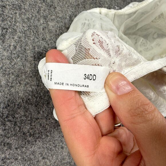 Unbranded Bodysuit Women 34DD White Floral Lace Underwired Sheer V-Neck Casual - Picture 3 of 4